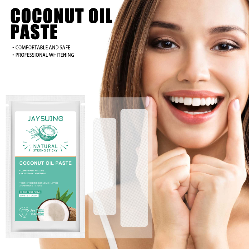 Jaysuing Coconut Oil Whitening Tooth Patch, Clean Teeth Stains Brightening Teeth Oral Care Whitening Tooth Patch - Image 2