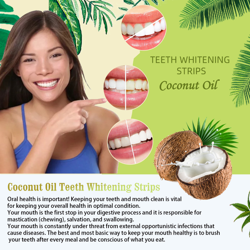 Jaysuing Coconut Oil Whitening Tooth Patch, Clean Teeth Stains Brightening Teeth Oral Care Whitening Tooth Patch - Image 4