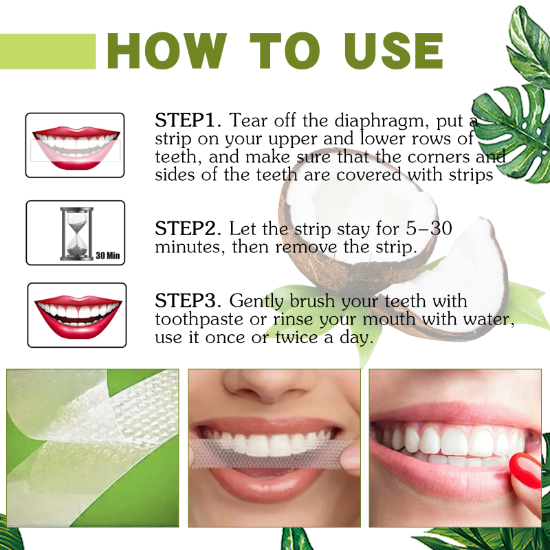 Jaysuing Coconut Oil Whitening Tooth Patch, Clean Teeth Stains Brightening Teeth Oral Care Whitening Tooth Patch - Image 6