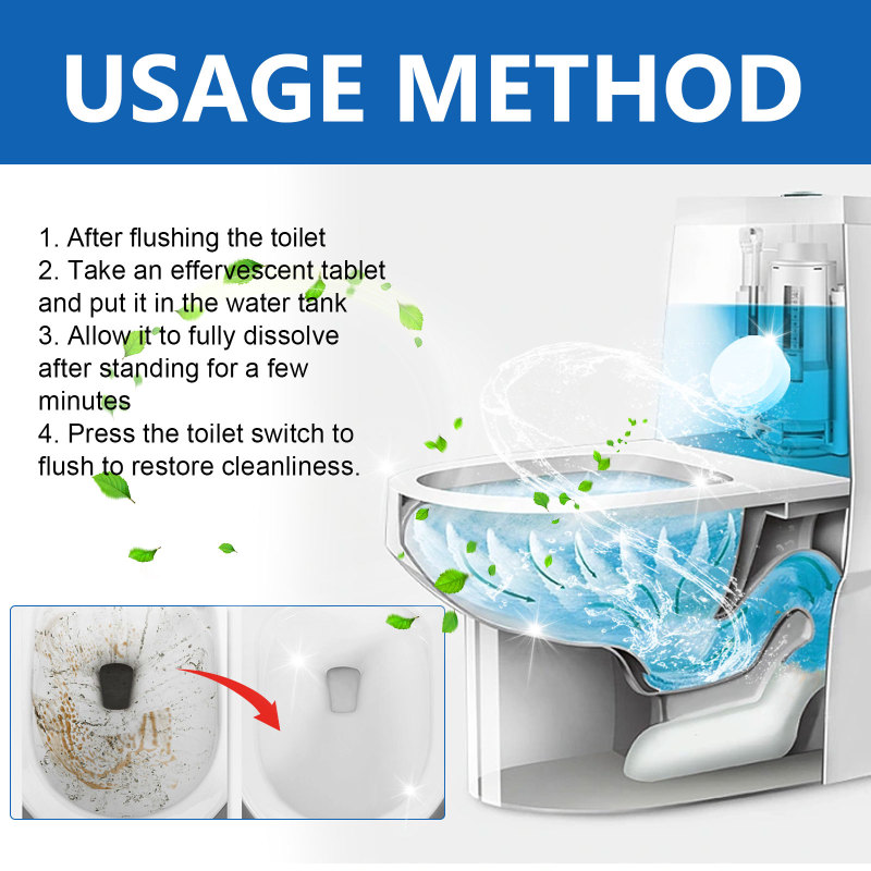 Jaysuing Toilet Cleaning Effervescent Tablet Household Descaling Deodorizing Odors Stains Toilet Stain Remover - Image 5