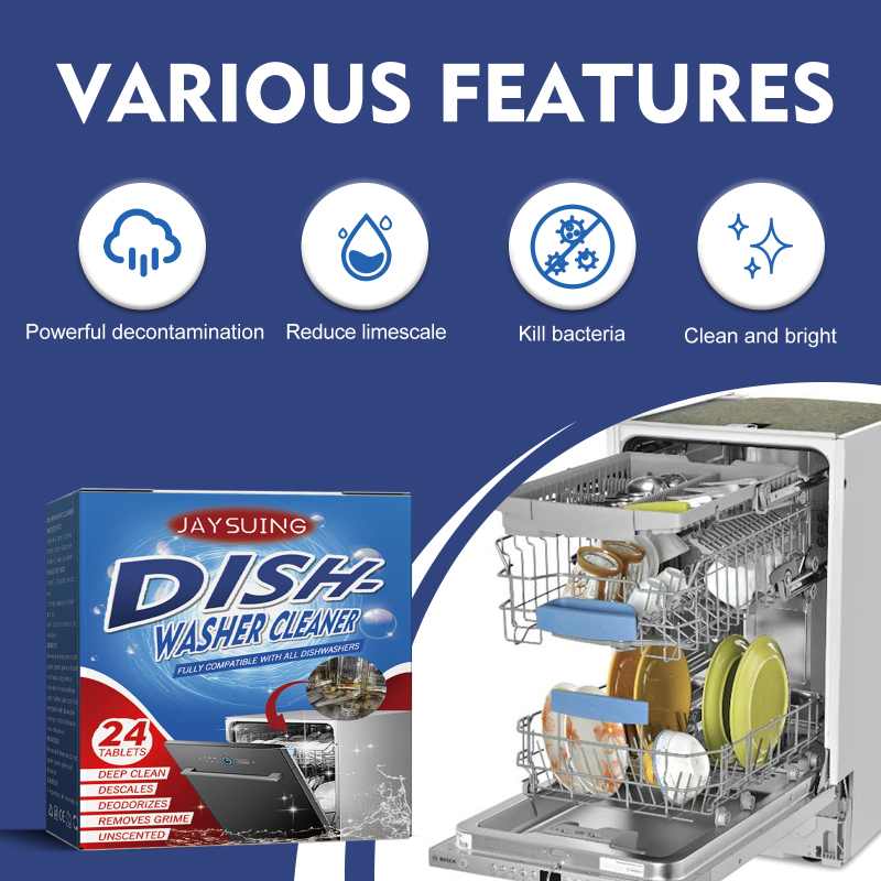 Jaysuing Dishwasher Cleaning And Descaling Tablets, Remove Heavy Oil Stains From Kitchen, Bathroom And Household Dishwasher Cleaners - Image 4