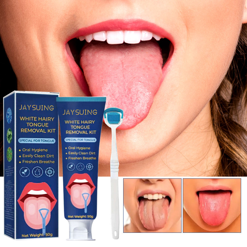 Jaysuing Tongue Coating Cleaning Set, Oral Care Remove Odors Fresh Breath Tongue Coating Cleaning Set - Image 2