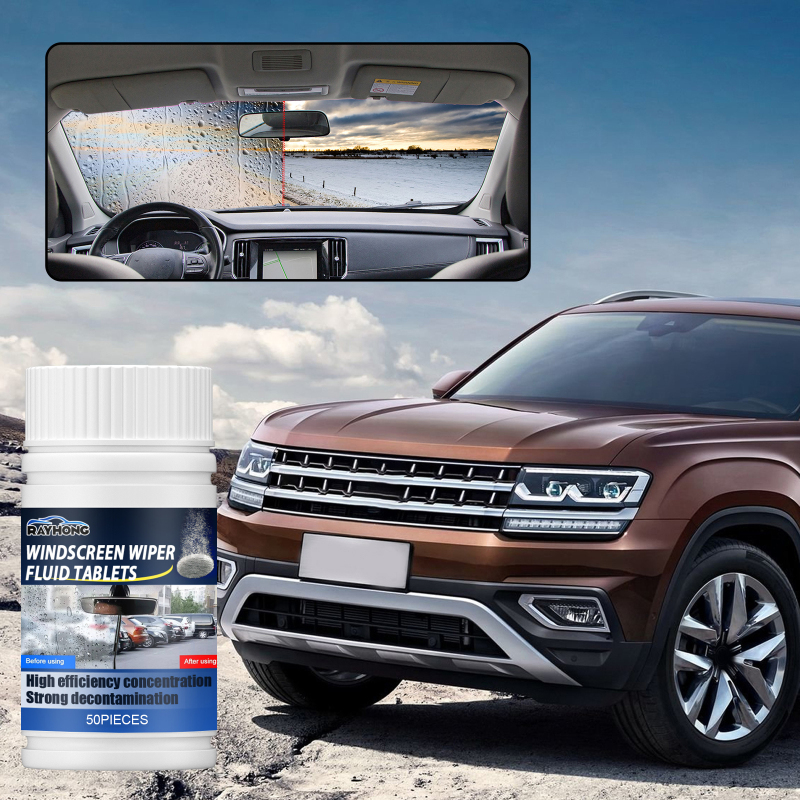 Rayhong Windshield Cleaner Effervescent Tablet, Clean Decontamination Remove Shellac Film Wiper Effervescent Tablet - Image 2