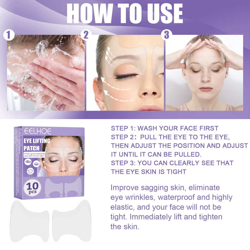 EELHOE Eye Lifting Patch, Reduces Fine Lines Under Eye Bags Multi-Action Collagen Eye Mask Firming Lift Eye Patch - Image 5