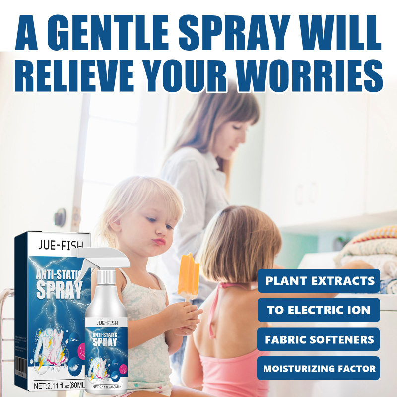 Jue-Fish Antistatic Spray, Household Clothing Quilts Remove Static Electricity Long-Lasting Down Jacket Hair Spray - Image 2