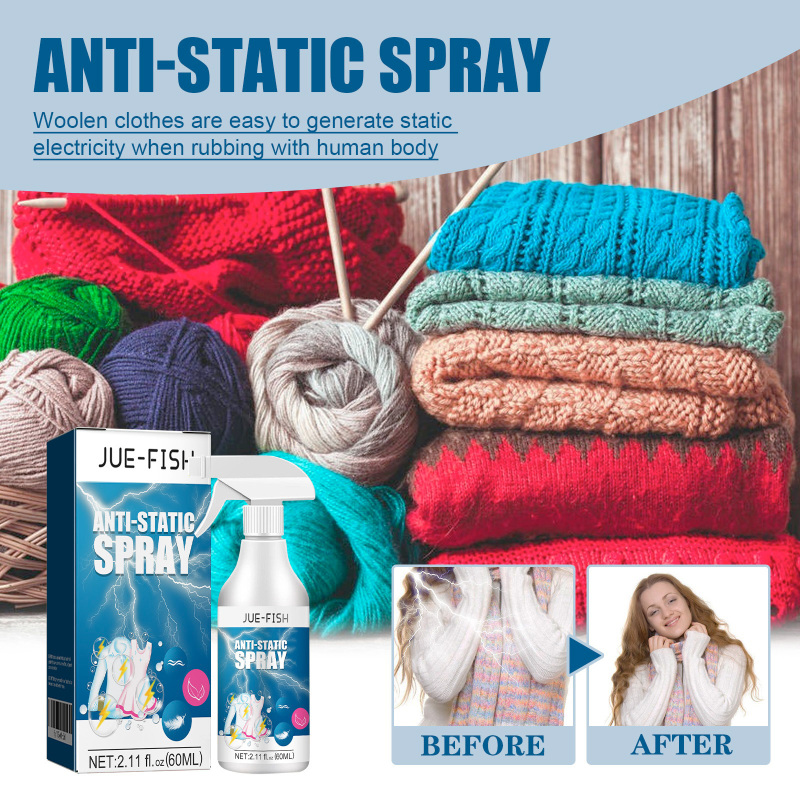Jue-Fish Antistatic Spray, Household Clothing Quilts Remove Static Electricity Long-Lasting Down Jacket Hair Spray - Image 3