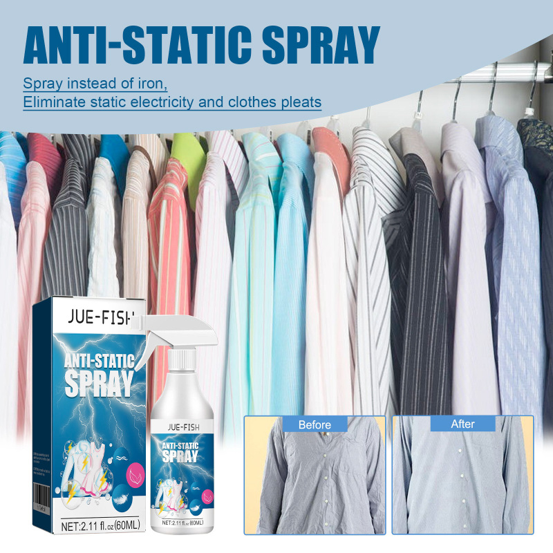 Jue-Fish Antistatic Spray, Household Clothing Quilts Remove Static Electricity Long-Lasting Down Jacket Hair Spray - Image 4