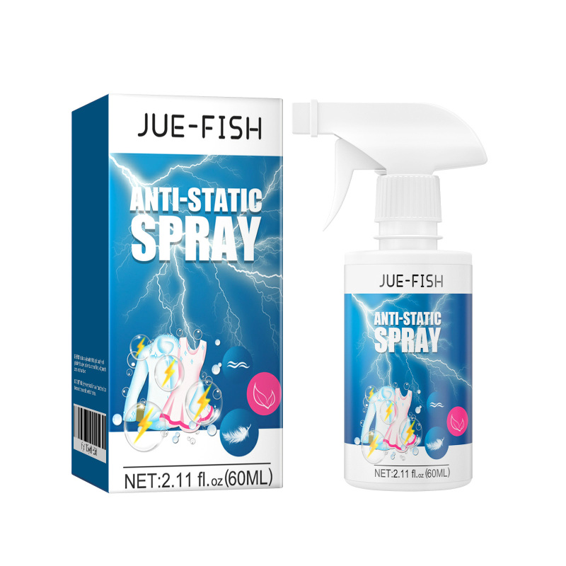 Jue-Fish Antistatic Spray, Household Clothing Quilts Remove Static Electricity Long-Lasting Down Jacket Hair Spray