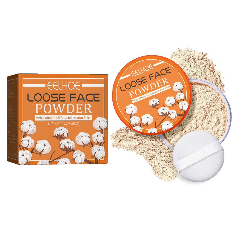 EELHOE Loose Powder, Fade Fine Lines, Waterproof, Sweat Resistant Makeup Natural Concealer Complete Makeup Powder Light And Delicate