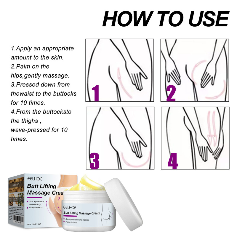 EELHOE Butt Massage Cream, Firming Body Skin And Enhancing Buttock Elasticity Moisturizing Massage Treatment Cream - Image 6