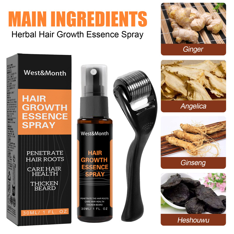 West&Month Polygonum Multiflorum Anti-Loss Hair Care Solution Hair Ginger Spray Thickening Hairline Treatment Solution - Image 5