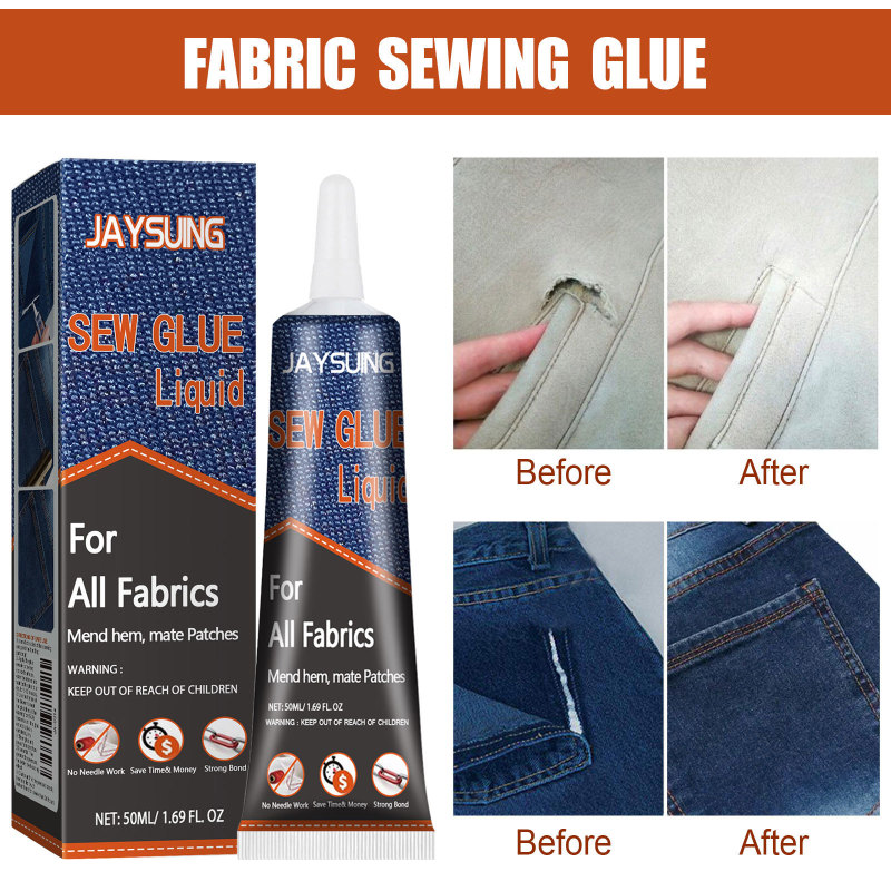 Jaysuing Fabric Sewing Glue, Sewing Fabric Glue Sofa Car Cushion Clothing Glue Fabric Glue - Image 3