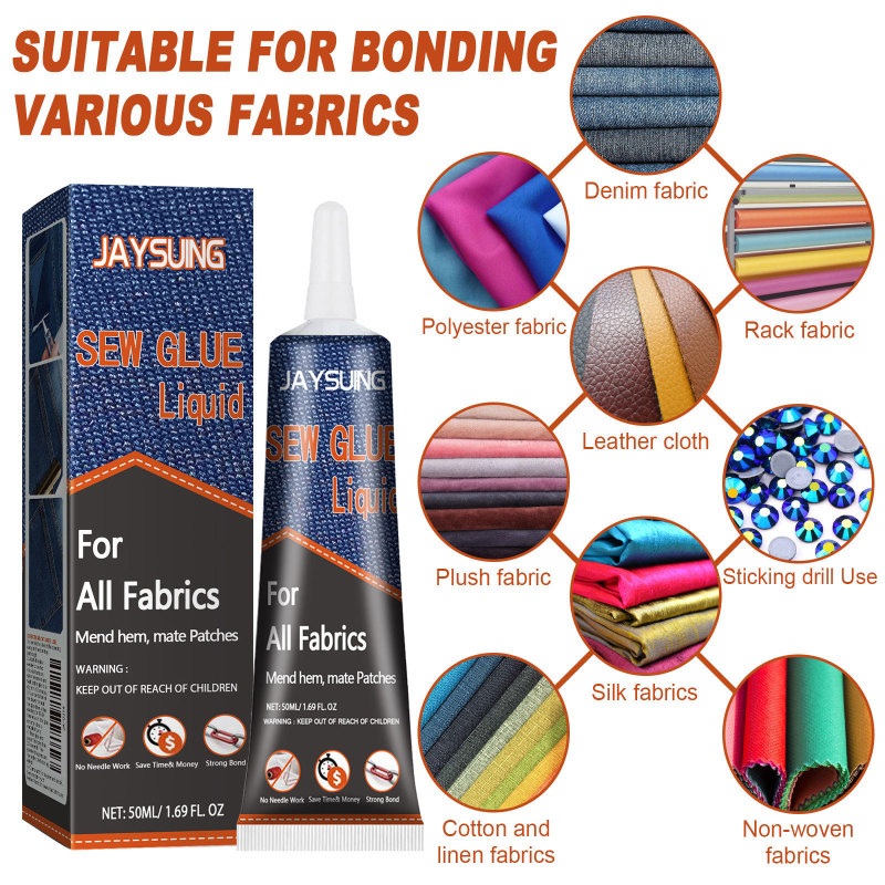 Jaysuing Fabric Sewing Glue, Sewing Fabric Glue Sofa Car Cushion Clothing Glue Fabric Glue - Image 5