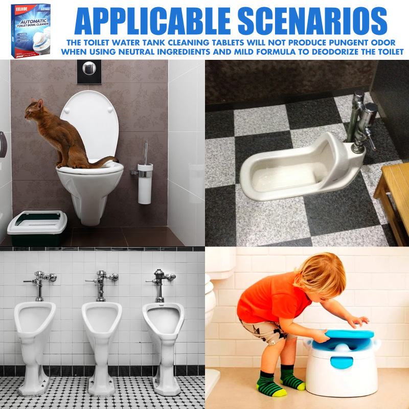 EELHOE Toilet Cleaning Effervescent Tablet, Toilet Toilet Descaling, Decontamination, Deodorization, Multi-Effect To Remove Smell And Fresh - Image 3