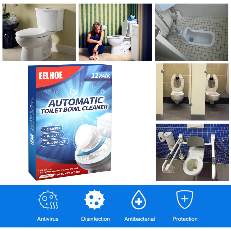 EELHOE Toilet Cleaning Effervescent Tablet, Toilet Toilet Descaling, Decontamination, Deodorization, Multi-Effect To Remove Smell And Fresh - Image 4