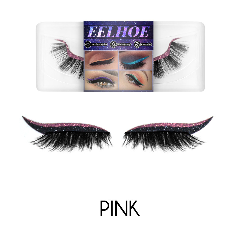 EELHOE Eyeliner And Eyelash Stickers, Self-Adhesive False Eyelashes With European And American 3d Eyelash Eyeshadow Eyeliner