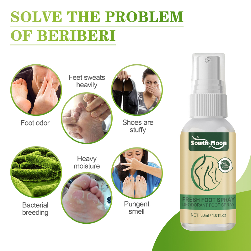 South Moon Fresh Foot Spray, Dry Feet Peeling Feet Itchy Moisturizing Skin Fragrance Spray - Image 3