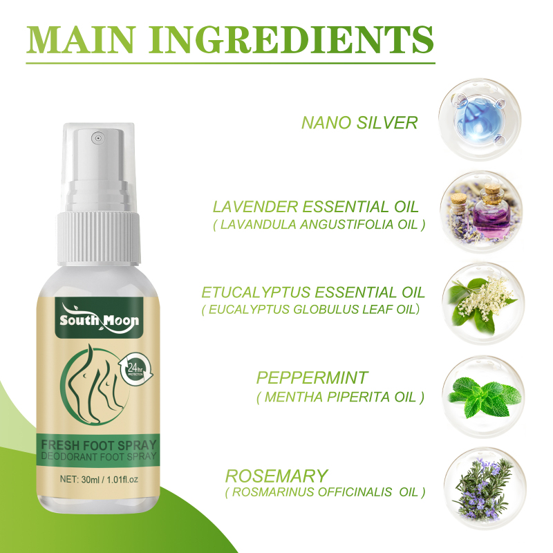 South Moon Fresh Foot Spray, Dry Feet Peeling Feet Itchy Moisturizing Skin Fragrance Spray - Image 5