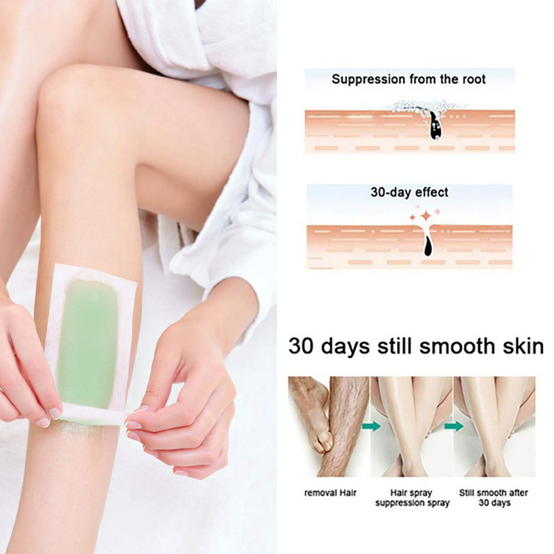 EELHOE Hair Remove Wax Strips, Gentle Portable Fast Clean Tear Hair Removal Smooth Wax Strips - Image 4