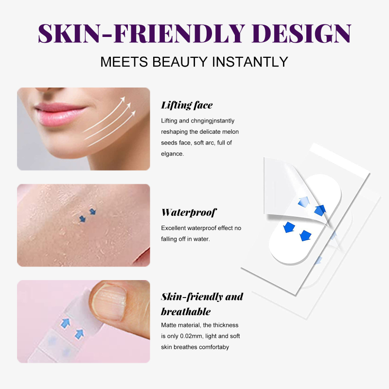EELHOE Face Invisible Lift Tape, Lift Tighten Chin Fade Line Shape V-shaped Melon Seed Face Stick - Image 5