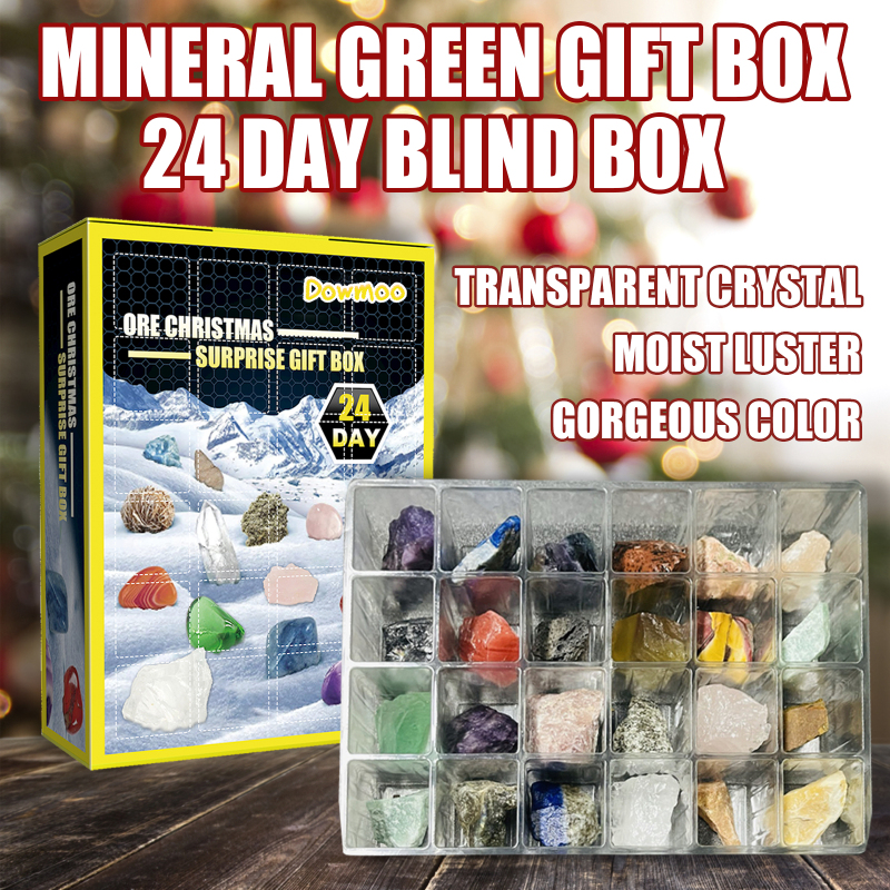 Dowmoo 24 Grille Ore Blind Box, Christmas 24 Days Multi-Colored Ore Toy Gift Box - Image 3