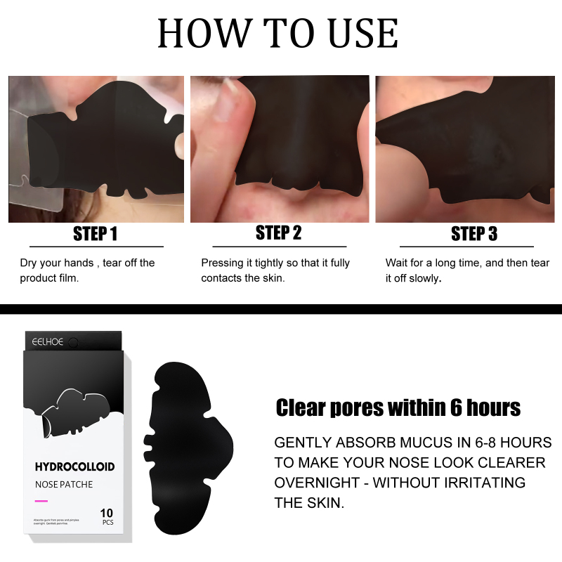 EELHOE Blackhead Nose Strips, Skin Beauty Oil Control Pimple Acne Patches - Image 6