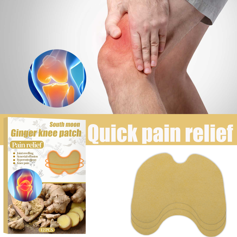 South Moon Ginger Knee Patch, Warm Patch Hot Compress Ginger Patch Neck Shoulder Waist Leg Joint Knee Pain Patch - Image 2