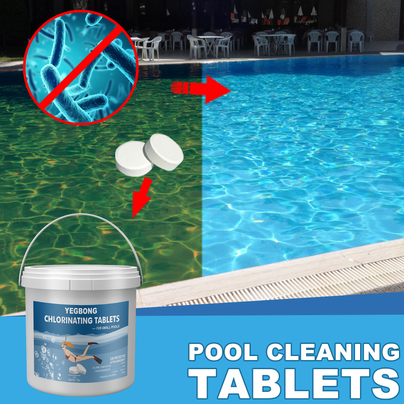 Yegbong Chlorinated Pool Tablets Improve Water Quality Clarifying Effervescent Tablets Multi-Functional Instant Cleaning To Remove Odors - Image 2